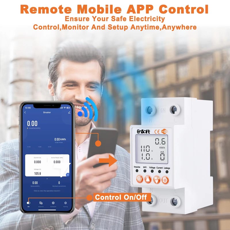 Multi-Functional Smart WiFi Circuit Breaker, Remote Tuya APP Control Circuit