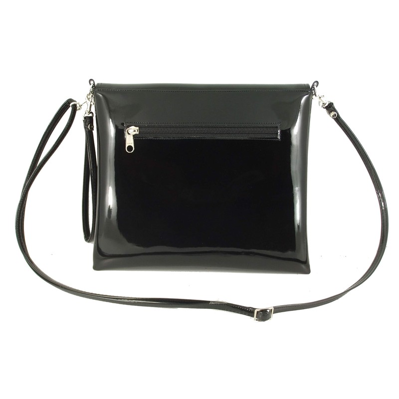 LONI Ladies Patent Leather Clutch Bag Shoulder Bag Handbag, navy
