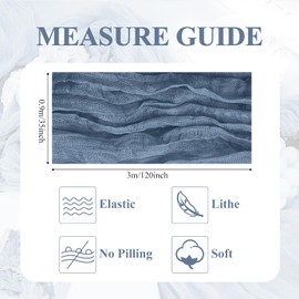 Asee'm 6 x Table Runner Cheese Cloth 300 x 90 cm Dusty Blue Boho Transparent Runner Table Wedding Gauze Fabric Rustic Cheese Cloth for Bridal Shower Party