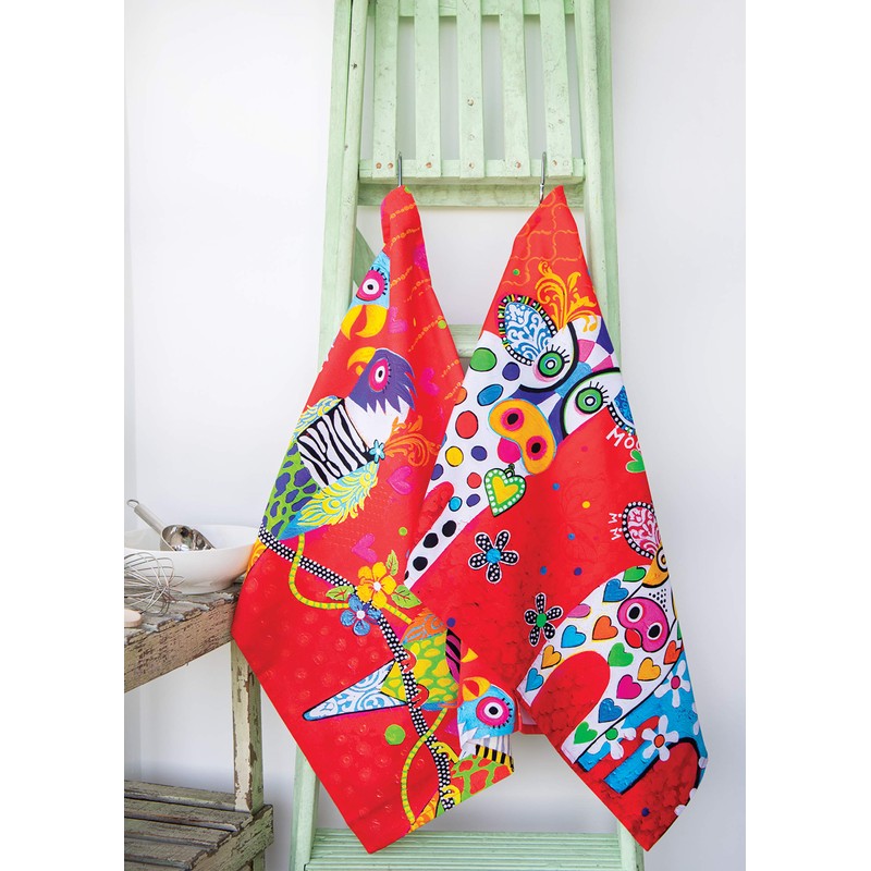 Maxwell & Williams GX0118 Love Hearts Animal Printed Tea Towel