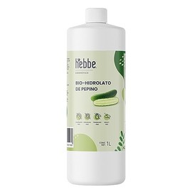 HEBBE - Hidrolato de Pepino 1 L | Disminuye Arrugas y Ojeras | Alivia Ojos Cansados | Desinflama y Evita Enrojecimiento | Reparador de Daños Solares |