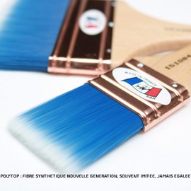 Set of 2 Brushes / Spalter POLYTOP 100mm and 40mm / Made in France / Eco-Responsible / ideal for interior or exterior paints and varnishes, terraces, walls, surfaces, hand-made, reusable.