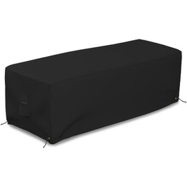 Covers & all Rectangular Fire Pit Cover, Rectangle shape, 12 Oz Waterproof UV & Weather Resistant, Patio Lawn Garden Backyard Outside, with Air Vents & Drawstrings (48"L x 25"W x 18"H Inches, Black)