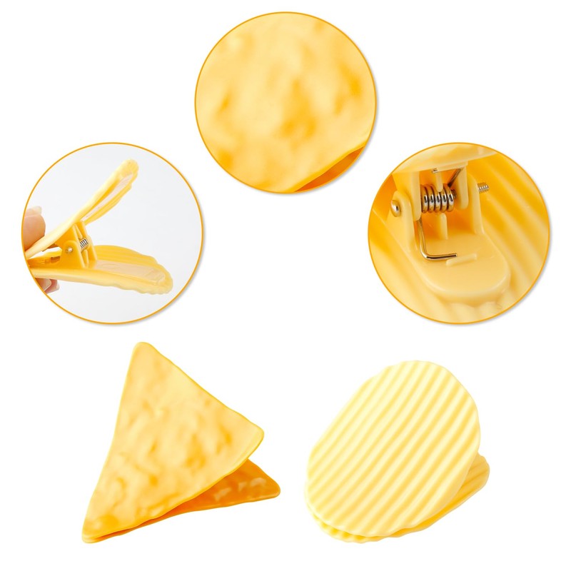 Bojueshaw 8pcs Chip Clips,Food Storage Bag Clips,Potato Shape Funny Chip