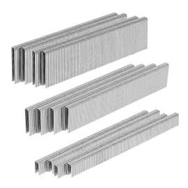 SITLDY 2800-Count 18 Gauge 1/4" Narrow Crown Staples 1/2"-1200, 3/4"-800, 1"-800, Heavy Duty Galvanized, Assorted Size Project Pack, for Pneumatic, Electric Stapler