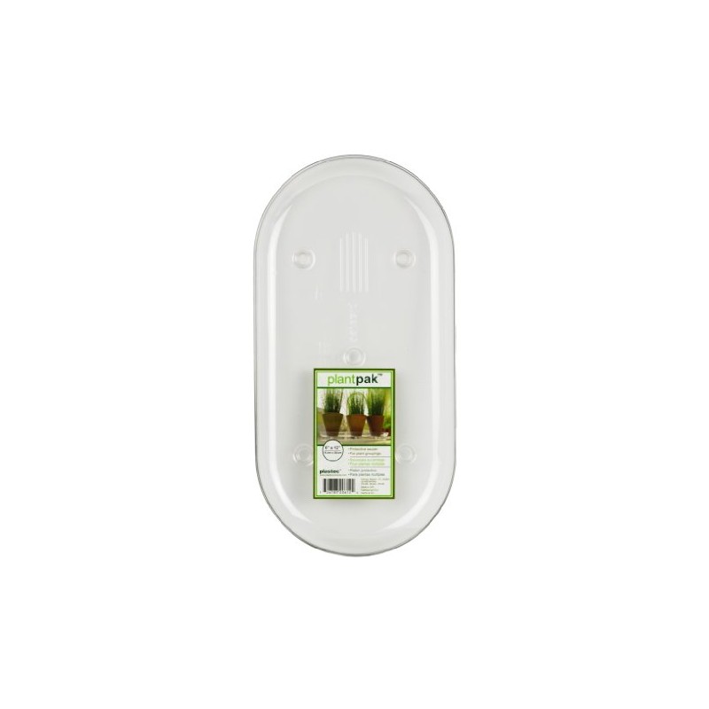 Plastec PLIPAK612 Oval Plantpak Saucer, Clear, 12 inches