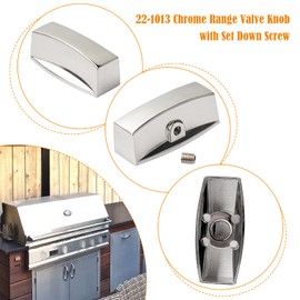 Ophjerg Gas Stove Control Knob Replacement, for Gas Stove Range Oven Griddle Grill Char Broiler with D-shape valve stem design - Chrome Knob Dial Replacement Knobs