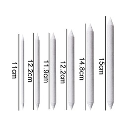 2 Packs(12 Pcs) Art Blenders Sticks Artist Paper Blending Stump and Tortillions Art Blenders Double Ended Art Drawing Pens for Student Sketch Drawing(6 Sizes, White)