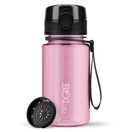 720°DGREE crystalClear ‘uberBottle’, Children's Water Bottle 350 ml + Sieve, BPA-Free, Leak-Proof, for School, Kindergarten, Girls & Boys from 3 Years, Small Water Bottle, Lightweight, Shockproof