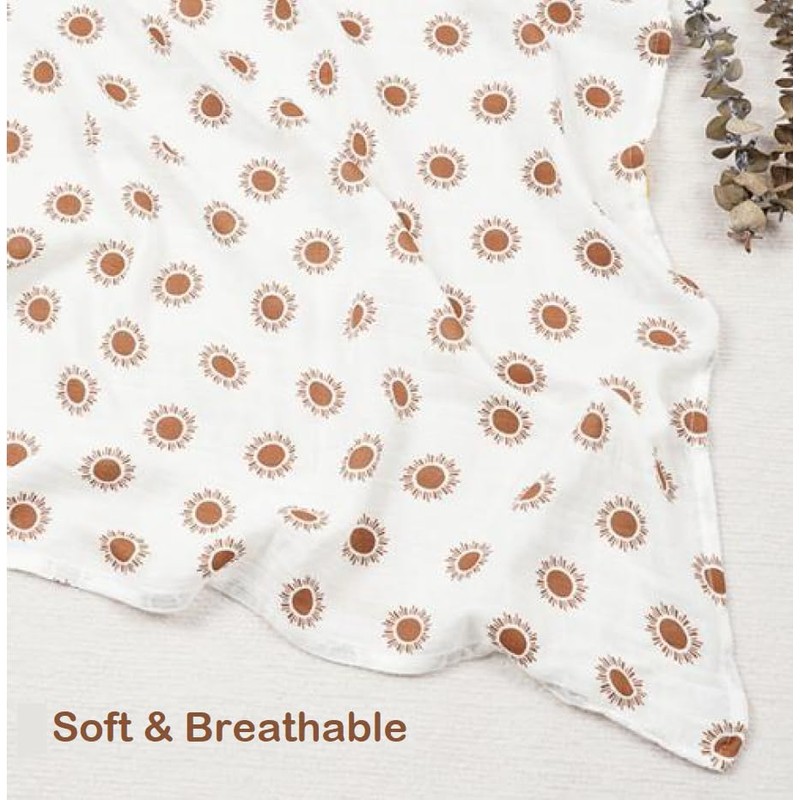 Genius Supply Baby Swaddle Blankets, Bamboo Muslin Cotton, 47"x43", Soft,