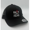 Faith Over Fear Embroidered Trucker Hat:_Grey & Black