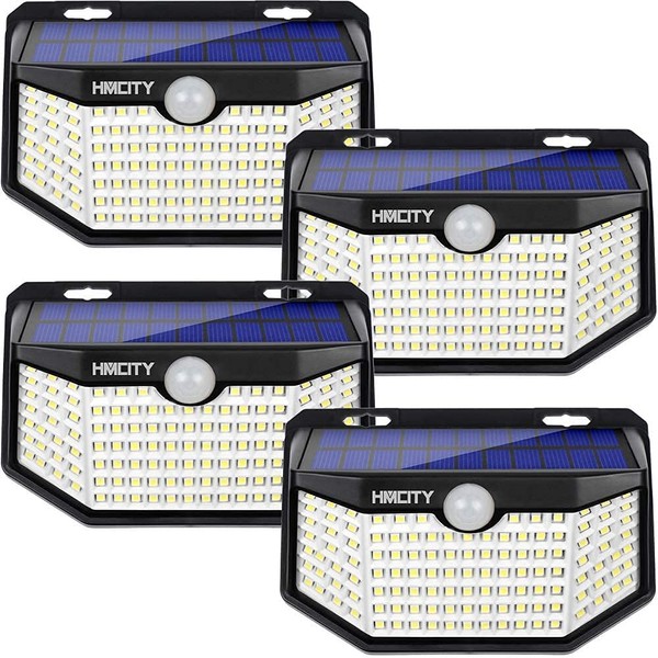 HMCITY Solar Lights Outdoor 120 LED with Reflector and 3