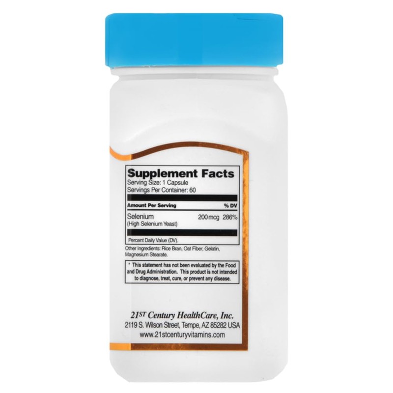 21st Century Selenium, 200 mcg, 60 Capsules
