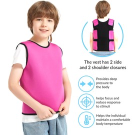 Generic Sensory Compression Vest for Kids Sensory Processing Disorder Vest Deep Pressure Comfort for Autism, Hyperactivity, Mood Processing Disorders, Breathable, Form-Fitting, Kids