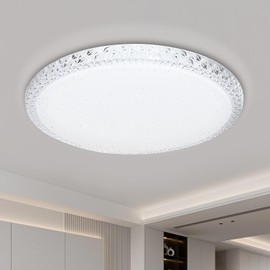 VIPMOON 42W LED Ceiling Light, Ultra Thin Gem Round Ceiling Light, 3780LM High Brightness Bedroom Ceiling Light Suitable for Living Room, Kitchen, Children's Room, Elderly Room