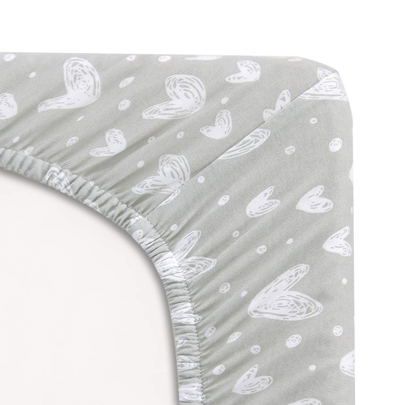 Travel Cot Fitted Sheet, 2 Pack, 100% Jersey Knit Cotton