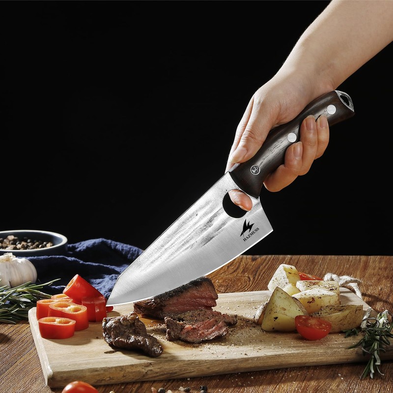 HAZMUSS Chef's Knife - 6.2", High Carbon Stainless Steel Blade