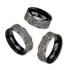 Bungsa Celtic Knot Triskele Ring Silver / Black 316L Stainless