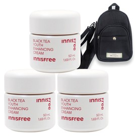 Innisfree Black Tea Youth Enhancing Cream 3pcs + Champion Beauty Pouch Bag / 이니스프리 블랙티 유스 인핸싱 크림 3개+챔피온 뷰티 파우치백