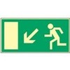 Rescue Sign Escape Route Emergency Exit Sign Photoluminescent According to BGV 8A Arrow Stairs Left Down