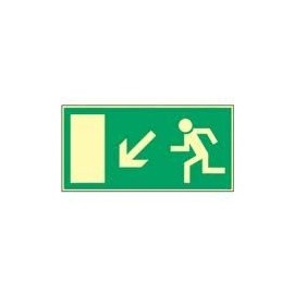Rescue Sign Escape Route Emergency Exit Sign Photoluminescent According to BGV 8A Arrow Stairs Left Down