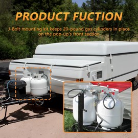 Camper RV Propane Tank Hold Down Bracket Kit 20Lbs - Compatible with Coleman Fleetwood Pop Up Camper RV - Heavy Duty Iron Tank Holder for RV, Trailer