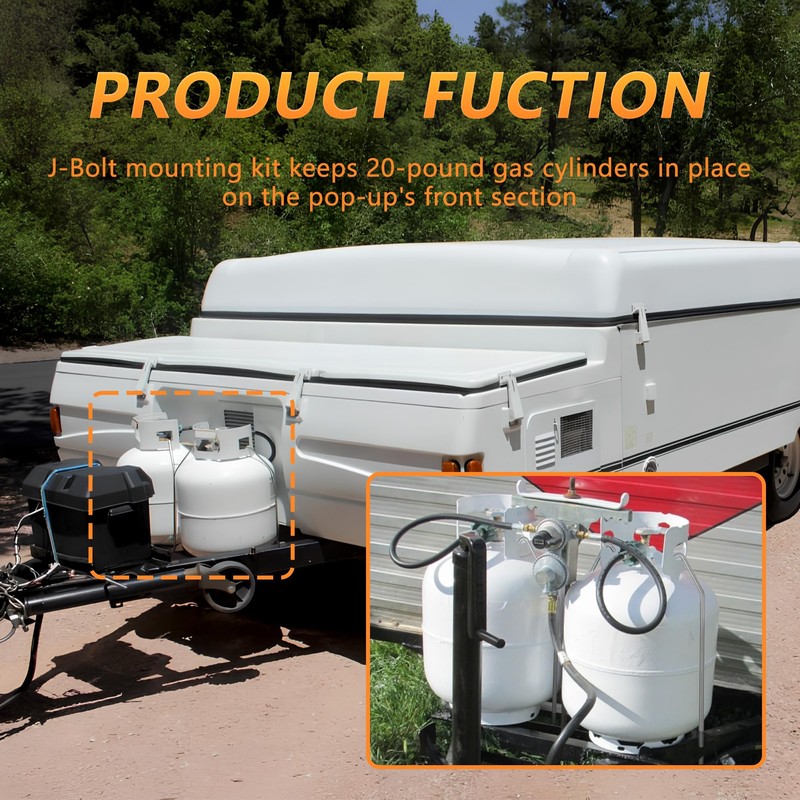 Camper RV Propane Tank Hold Down Bracket Kit 20Lbs -