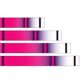 White Water Archery Non-Laminated Pink Background Purple Fade Traditional 15 Crest Arrow Wraps 15 pk Choose Length Width (5, 1)