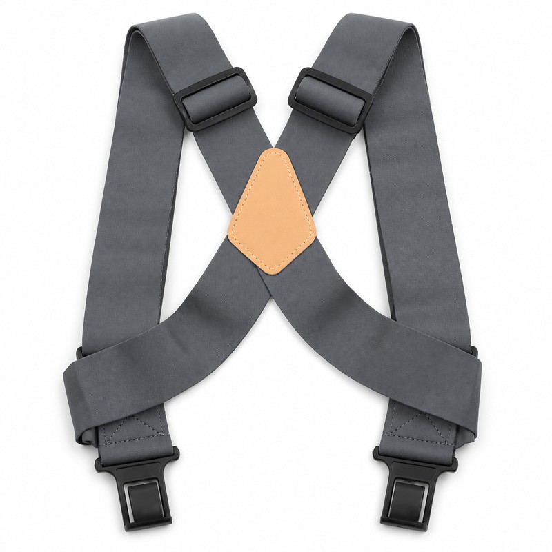 Men's Adjustable Elastic Suspenders 5cm Wide X-Back Pants Braces with