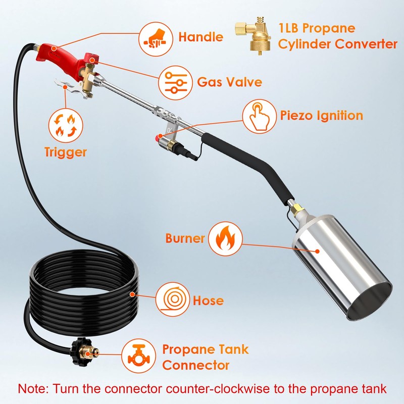 Propane Torch Burner Weed Torch with 10FT Hose, Blow Torch