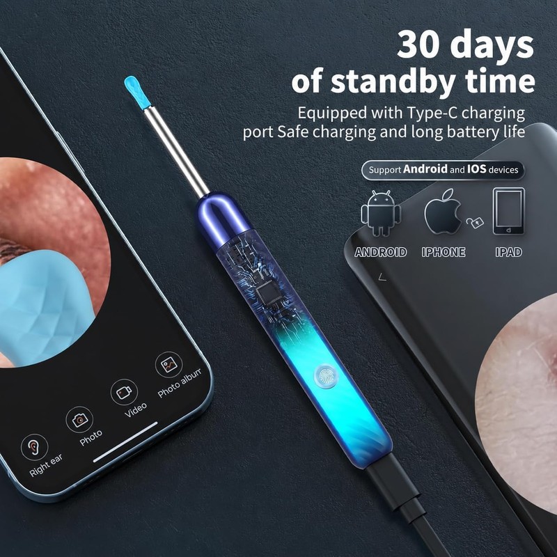 Ear Wax Removal Kit with Camera, Otoscope with 7 Ear