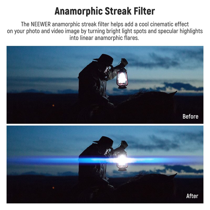 Neewer 67mm Blue Streak Filter, HD Optical Glass 360° Rotatable