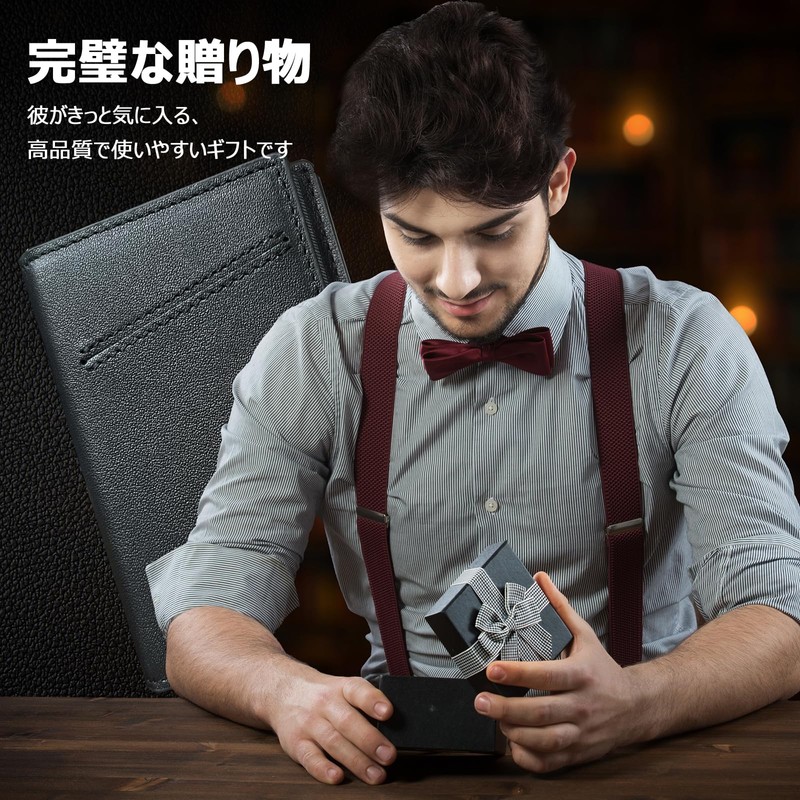 Gitygao Men's Mini Wallet, Small Wallet, Napa Black