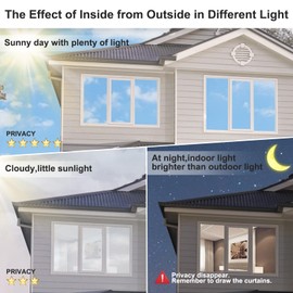 MAGIDEKOR Window Privacy Film One Way,Reflective Mirror Window Film Daytime Privacy, UV Sun Blocking Heat Control Static Cling,Window Tint for Home Office,Blue-Silver,17.5 Inch X 16.4 Feet