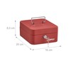 Relaxdays Cash Box with Coin Counter Board, Lockable, Steel, Portable,