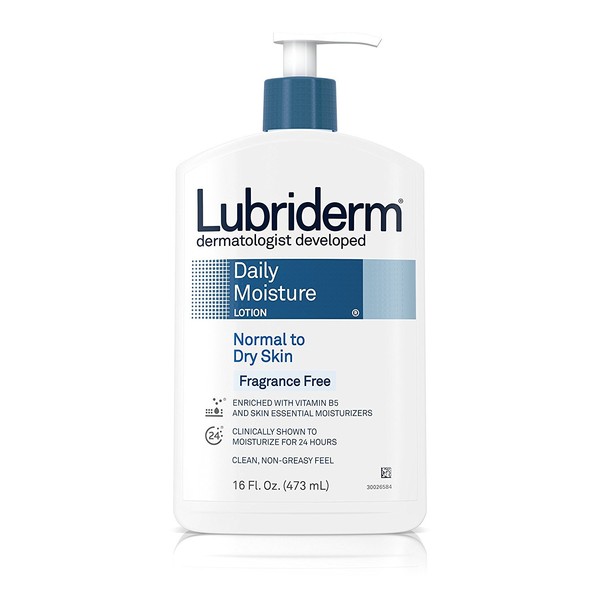 Lubriderm Daily Moisture Lotion Fragrance Free 16 oz (Pack of 5)