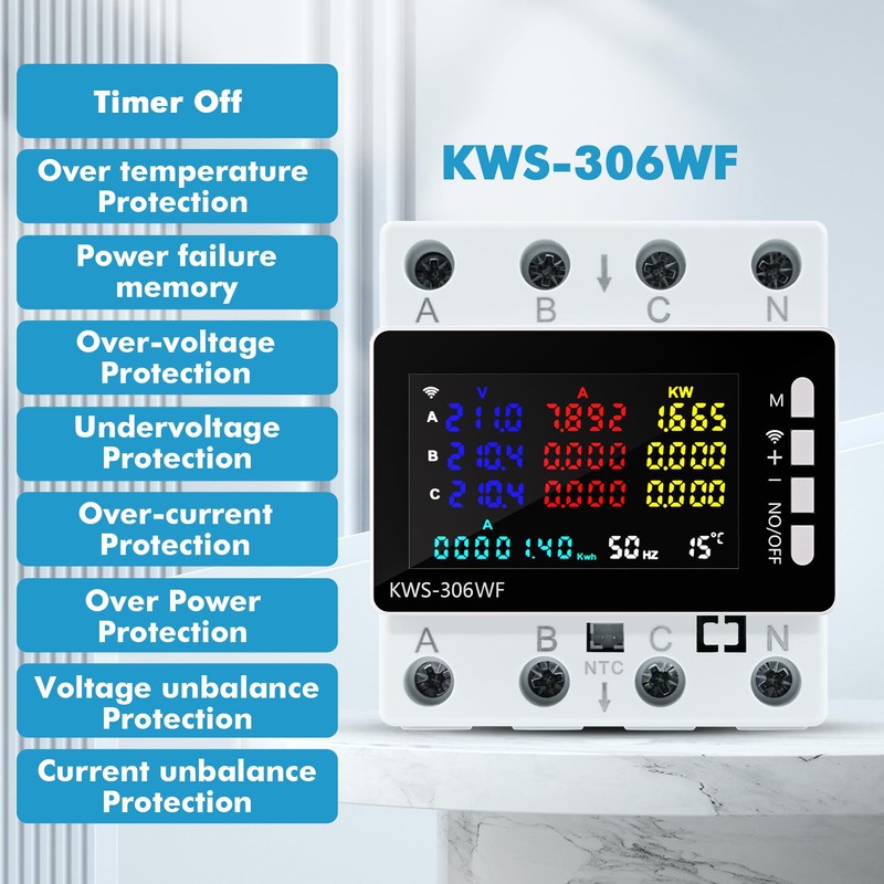Electricity Meter 3 Phase WiFi Smart Meter Electricity Meter 80A