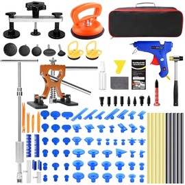 VEXTRO Kit de reparación de abolladuras sin pintura, kit de extracción de abolladuras con elevador de abolladuras de metal, extractor de puente, barra en T de martillo deslizante, kit PDR para