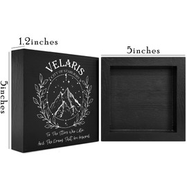 Velaris City of Starlight Desk Decor Gifts, Office Farmhouse Living Room Shelf Desk Wooden Box Sign Decor, Book Shelf Decor, Book Lovers Gifts -A32