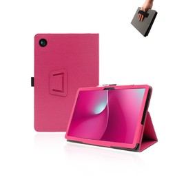 Case for Mobile Revvl Tab 2 Tablet 10.1 inch Android 15 Tablets,UYRUREL Leather Slim Folding Stand Cover with Hand Strap Magnet for Men Women Full Protection,Rosered.