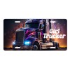 Twisted R Design Neon Semi Girl Trucker Front License Plate