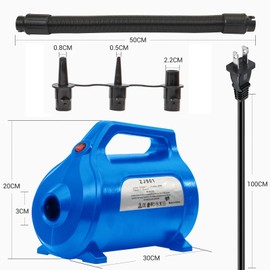 Rapid Air Pump Electric Inflator/Deflator for Tubes, Toys & Mattresses, 4 Adapters, 3-Foot Cord