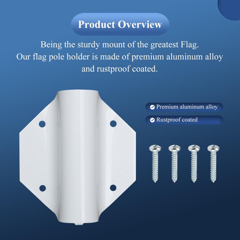 CTUOPTUO Side Mount Flag Pole Holder, Allows Display of 1"