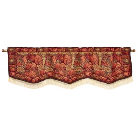 HomeCrate Fall Harvest Collection, umpkins and Autumn Leaves Design, Tapestry 60" x 15" Window Valance
