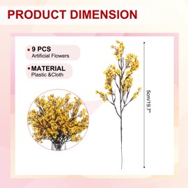 PATIKIL Artificial Flowers, 9pcs European Fake Flowers DIY Bouquet Fake Floral for Home Garden Kitchen Decor Wedding Party Decoration Lemon Yellow