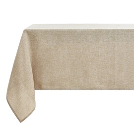 LUOLUO Tablecloth Rectangular Waterproof Faux Linen Table Cover Kitchen Cafe Garden Oats 140x240cm