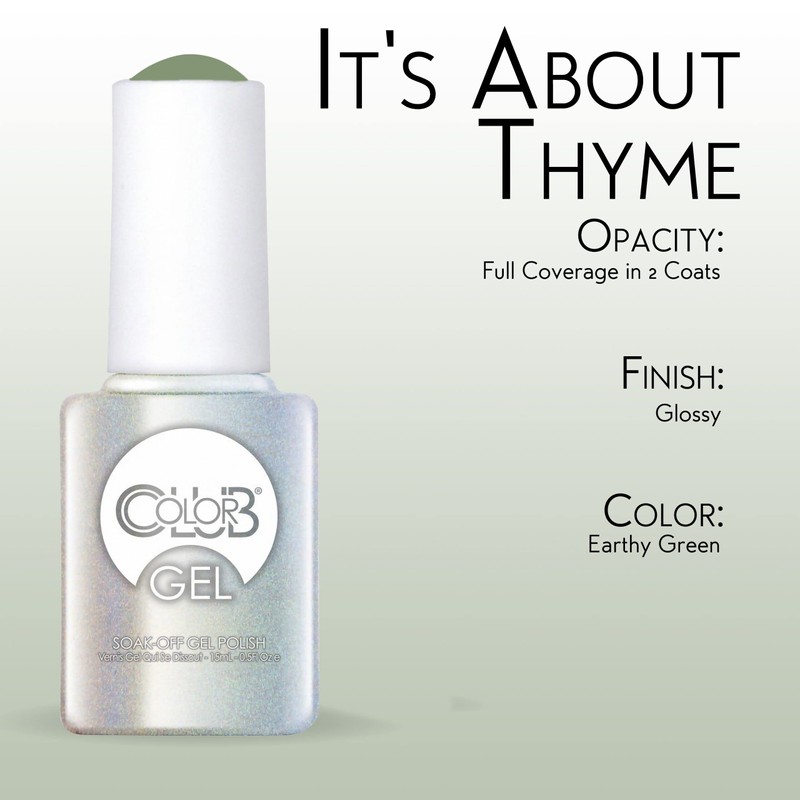 Color Club It's About Thyme Nail Gel Earthy Green Color