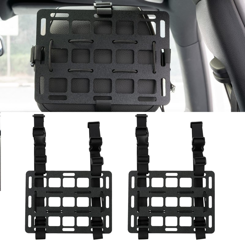 XUKEY 2 Pcs Car Headrest Organizer,Rigid Molle Panel Molle Seat