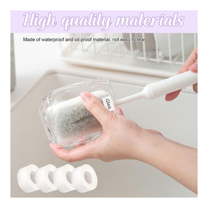 4 Rolls Label Tape Suitable for Label Printers Waterproof Label