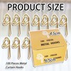 100 Pieces Metal Curtain Hooks, Pack Curtains Header Tape Drapery